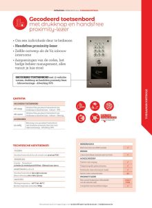 Gecodeerd toetsenbord met handsfree- proximity lezer