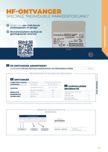 HF- ontvanger speciale individuele parkeertoegang