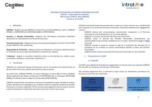 PUDP Responsable du traitement Groupe